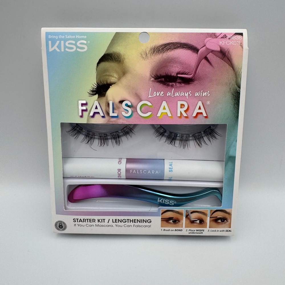 KISS Falscara Starter Kit Lengthening Eyelash Extension Women Black
